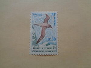 フランス領南方南極地域切手　1959年　 Light-mantled Albatross (Phoebetria palpebrata)　ハイイロアホウドリ　　0.30F