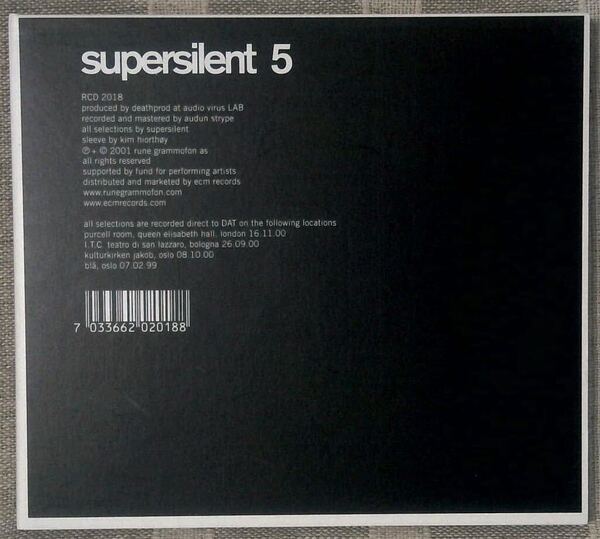 Supersilent 5 Runegrammofon ecmrecords 輸入盤 デジパックCD