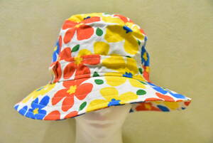 * ethnic tsuba attaching cotton hat * flower f print ①