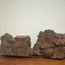時代　彫刻　木彫り　神社　だんじり　欄間　獅子　武士　骨董品　アンティーク_画像3