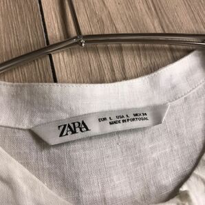 100円スタート♪ ZARA ザラ リネン100 麻 ノーカラー ブラウスの画像5