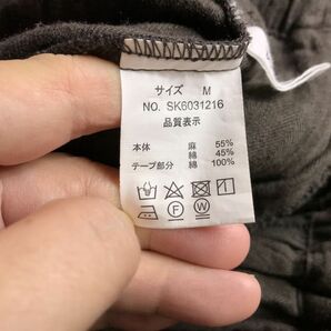 100円スタート☆ sun valley サンバレー リネンブレンド ワイドパンツ ウエスト紐付きの画像5