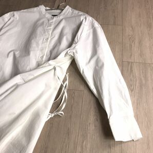 100円スタート○ GAP ギャップ バンドカラー ワンピース 横幅ゆったり 体型カバー 紐付きの画像3