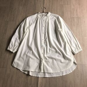 100 jpy start 0 samansa mos2sa man sa Moss Moss collar race band color linen Blend blouse tunic easy body type cover 