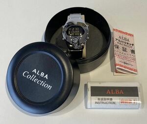 希少 /美品 SEIKO ALBA スプーン デジタル 腕時計 メタルバンド オールクローム アルバ 箱付き