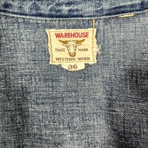 warehouse Westerndenimshirt size36 ウエアハウス ウエスタンデニムシャツ 36サイズ(Sサイズ相当)の画像7