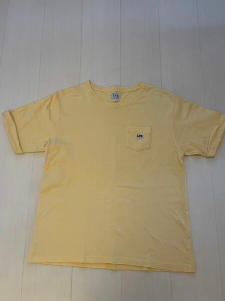 Lee ポケット Tシャツ イエロー　ワッペン　サイズL 無地