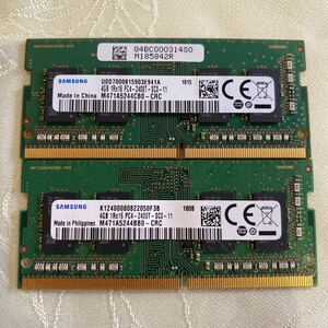 SAMSUNG DDR4 19200 1RX16 PC4 2400T 4GBX2 pieces set (8GB)③