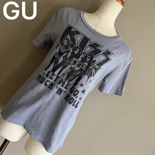 GU ジーユー　kissプリント　半袖Tシャツ