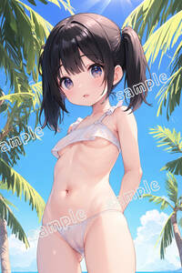 a778[ high resolution ] art poster. lustre paper. beautiful woman. beautiful young lady. same person. illustration. gravure. underwear. anime. lovely. girl.A4.