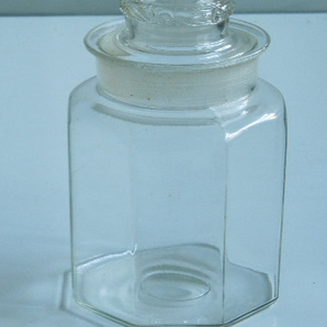 昭和レトロ 八角柱のガラス保存容器の画像7