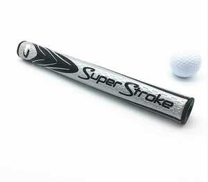 ☆送料無料☆SuperStroke スーパーストローク Mid 3.0 ゴルフパターグリップ衝撃吸収 粘着性 滑り止め　シルバーブラック