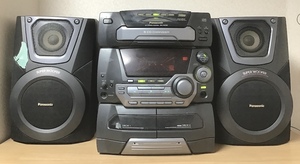 CDステレオシステム　パナソニック　CDラジカセ　SC-AK25　5CDチェンジャー　平成レトロ　Panasonic　Wカセット　CDコンポ　ジャンク扱い