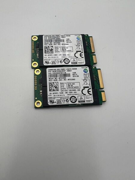 SAMSUNG SSD256GB mSATA PM851 MZMTE256HMHP-000D1 2枚セット