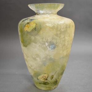 【英】A794 時代 ガラス花瓶 H37㎝ ガラス工芸 硝子 花器 骨董品 美術品 古美術 時代品 の画像3