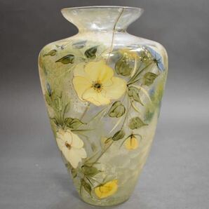 【英】A794 時代 ガラス花瓶 H37㎝ ガラス工芸 硝子 花器 骨董品 美術品 古美術 時代品 の画像1