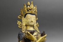 【英】A1024 時代 銅チベット仏 仏教美術 銅製 銅器 仏像 佛 置物 骨董品 美術品 古美術 時代品 古玩_画像6