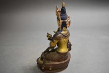 【英】A1024 時代 銅チベット仏 仏教美術 銅製 銅器 仏像 佛 置物 骨董品 美術品 古美術 時代品 古玩_画像3