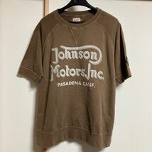 【美品】TOYS McCOY Johnson Motors.Inc. トイズマッコイ ジョンソンモータース 半袖スウェットシャツ ブラウン サイズ38 リアルマッコイズ_画像1