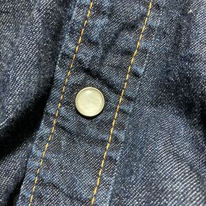 【美品】TCB jeans ティーシービージーンズ ランチマン ウエスタンシャツ デニムシャツ 長袖シャツ インディゴ サイズ40 濃紺の画像7