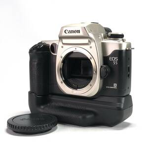 Canon EOS 55 + BP-50 キヤノン フィルム 一眼レフ カメラ 良品 ② 24D ヱOA4a