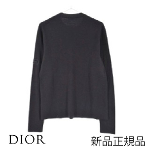 Новый неиспользованный Dior Dior Milan Wool Sweater L Size Black Knit с длинным рукавом подлинный мужской бренд