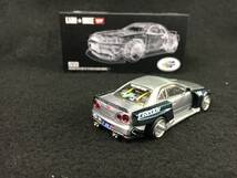 ■チェイスカー■KAIDO HOUSE x TSM ミニGT 1/64 日産 スカイライン GT-R R34 Kaido Works GReddy V1 (右ハンドル) _画像4