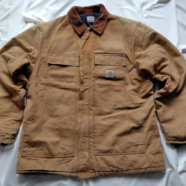 80s 90s メンズXL位 Carhartt カーハート ヴィンテージ トラディショナルコート ダックジャケット ブラウン 茶 