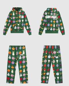 【Steve Aoki 】Dim Mak x One Piece Devil Fruit Hoodie(XL) & Sweatpants(L) Green ワンピース コラボ 悪魔の実　上下 セットアップ