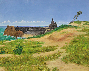 Art hand Auction ■①Kunio Komatsuzaki■ [Poesía de la costa (Mahabalipuram, India)] Pintura al óleo original, tamaño 8, autografiado, garantizado para ser auténtico, Cuadro, Pintura al óleo, Naturaleza, Pintura de paisaje