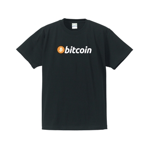 bitcoin Tシャツ　Mサイズ　ブラック×ホワイト&オレンジ