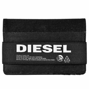 新品タグ付き ブラックデニム ディーゼル DIESEL 小銭入れなし 二つ折り財布 カードケース カードウォレット