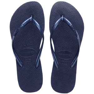 ☆匿名発送☆新品未使用 ネイビー 22.5-23cm相当 ハワイアナス ビーチサンダル スリム havaianas SLIM 