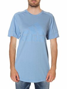 ☆匿名発送☆新品タグ付き Oサイズ ライトブルー ADIDAS アディダス ID BIG LOGO Tシャツ エンボス加工adidasビッグロゴ