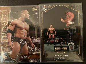 topps WWE 2021 2017 2枚セット　ザロック ROCK ホーガン　NWOインサート　panini WWEカード プロレスカード　AEW