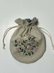  hand embroidery +botanikaru lease + Mini pouch 
