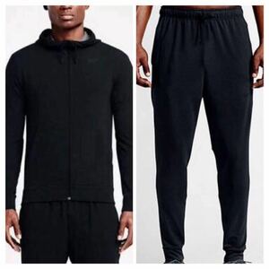 NIKE Nike fleece jersey sweat full Zip Parker pants dry Fit training top and bottom set black new goods unused S