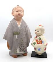 博多人形　男の子　女の子　子供　小童　置物　陶器人形　昭和　伝統工芸_画像1