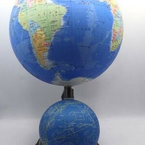 地球儀 二球（世界地図/星座）昭和カートン 高さ46㎝ 直径26㎝ 直径13㎝ 勉強/地図の画像4