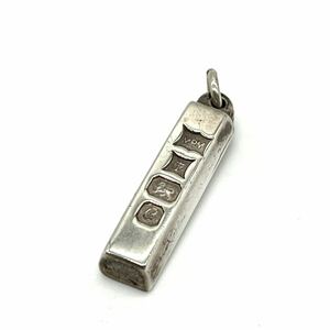 [ Vintage ]C1977 Britain made bar min chewing gum original silver pendant top 6g sterling silver 925 in goto necklace charm fob