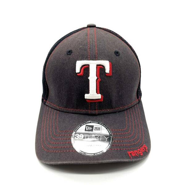 NEW ERA(ニューエラ) テキサスレンジャーズ 刺繍ロゴ メッシュキャップ 39THRTY 6パネル オフィシャル当時物 メジャーリーグ 帽子