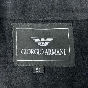 最高級!! ジョルジオアルマーニ『溢れ出る高級感』GIORGIO ARMANI スーパーロングコート 56 3XL相当 比翼コート ウール 希少 グレーの画像6