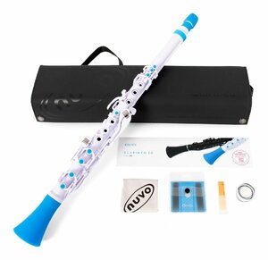 Обратное решение ◆ Новая ◆ Бесплатная доставка Nuvo N120Clbl Clarineo White/Blue Clarineo Plastic Wind Instruments