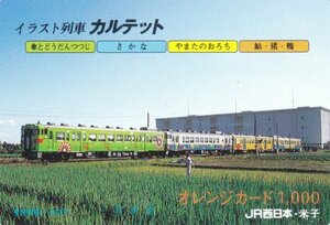 イラスト列車カルテット　JR西日本米子オレンジカード