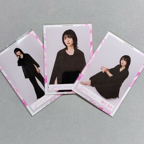 櫻坂46 藤吉夏鈴 流れ弾 黒衣装 生写真 3枚セットの画像1