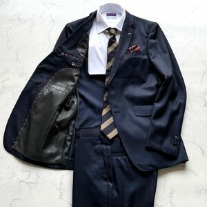 9881 spring summer comfortable!!olihikaORIHICA stripe setup suit F chief attaching unlined in the back gloss feeling car li feeling navy navy blue men's A5 = M corresponding!!