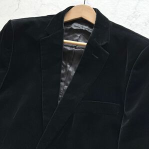 9879 ザラ ZARA MAN ベロア ベルベット テーラード ジャケット 光沢 ブラック 黒 メンズ 54 ＝ XL相当!!の画像3