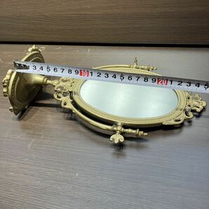 真鍮製 ヴィンテージ ゴールドフレーム 高級感溢れる卓上ミラー イタリア製 店舗ディスプレイ スタンドミラー アンティーク インテリア 鏡 の画像4
