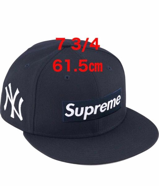 7 3/4 61.5㎝ Supreme MLB Teams Box Logo New Era Navy シュプリーム ニューエラ 