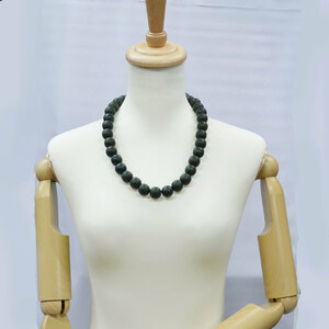 新品 数珠ネックレス 大きな木玉のネックレス GREEN